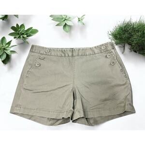 J. Crew Stretch City Fit Beige Chino Shorts Sz 8 Mid-Rise 5" Inseam Sailor Short